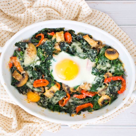 Kale and Veggie Baked Eggs