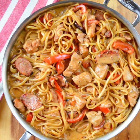 One Skillet Cajun Chicken and Pasta