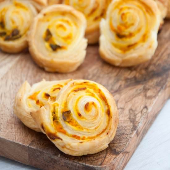 Pumpkin Basil Pinwheels