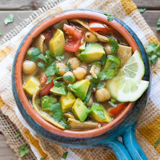 Mexican Tequila Lime Chickpea Soup
