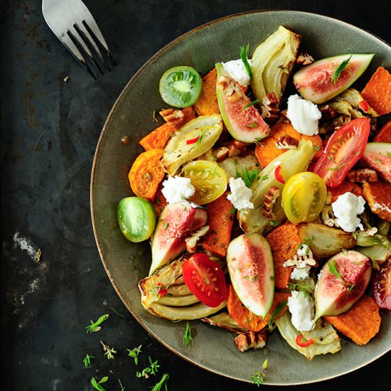 Roasted sweet potatoes salad