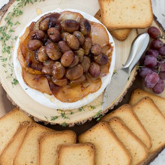 Roasted Grape and Pear Brie