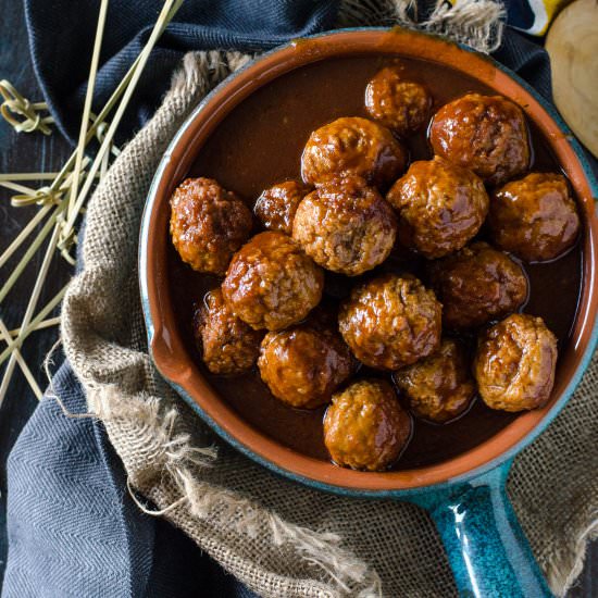 Dr Pepper Slow Cooker Meatballs