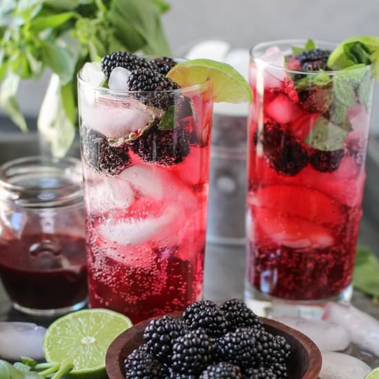 Blackberry Basil Mojitos