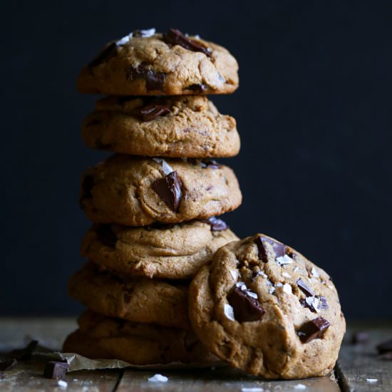 Salted Chocolate Chip Cookies