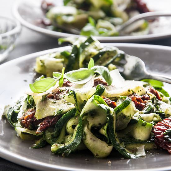 Zucchini Tagliatelles with Pesto