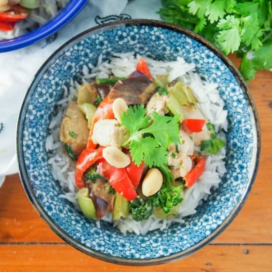 Lime peanut sauce stir fry