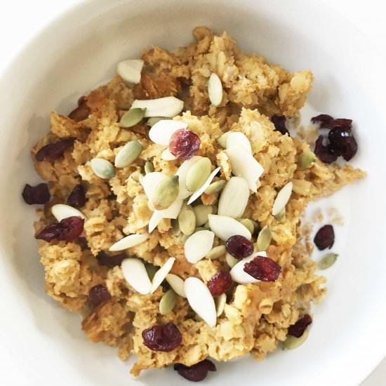 Skinny Baked Pumpkin Pie Oatmeal