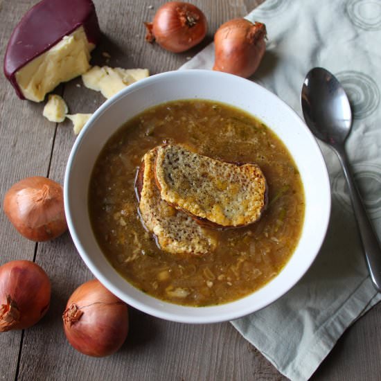 Shallot Soup with Cheese Croutons