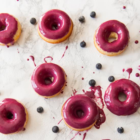 Vanilla Donuts with Blueberry Glaze
