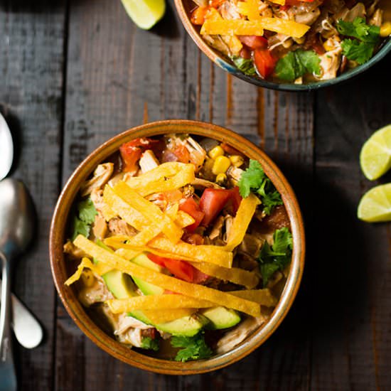 Slow Cooker Chicken Tortilla Soup