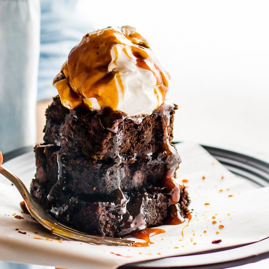 Dark Chocolate Caramel Brownies