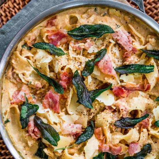 Pumpkin Goat Cheese Pappardelle