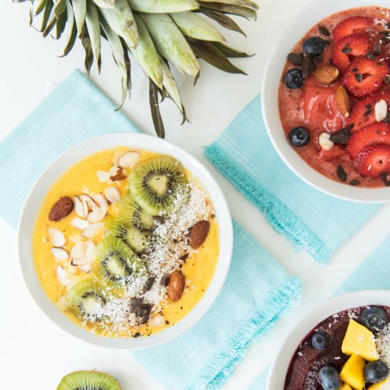 Fresh Fruit Smoothie Bowls