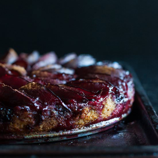 Rosemary Shortbread Cake w/Plum
