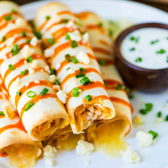 Crock Pot Buffalo Chicken Taquitos