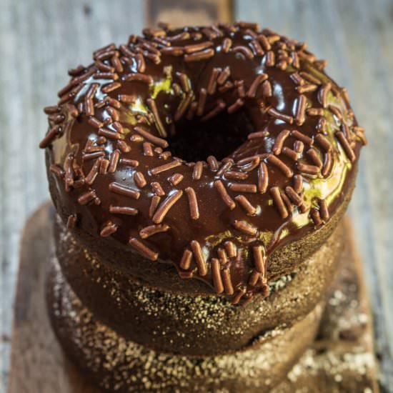 Dark Chocolate Baked Donuts