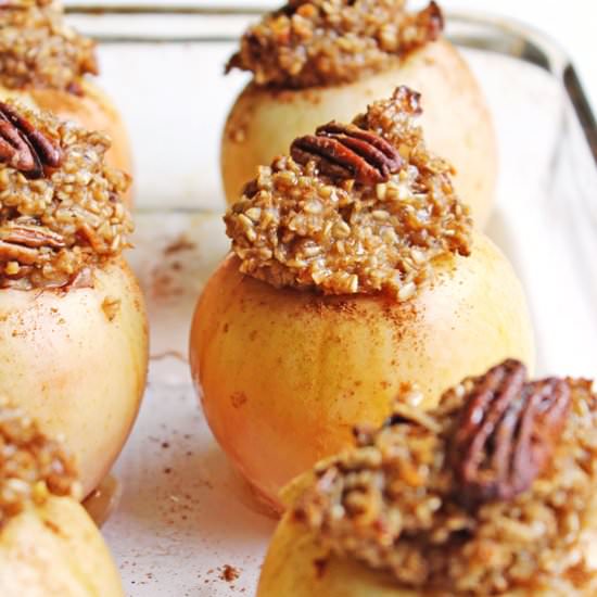 Steel cut oatmeal baked apples