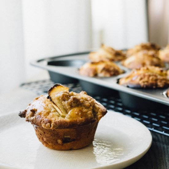 Apple Muffins with Bourbon Glaze