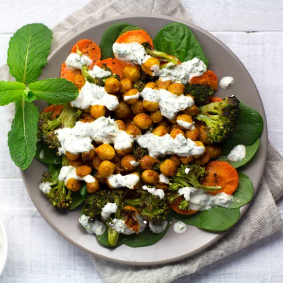 broccoli, carrot & chickpea salad