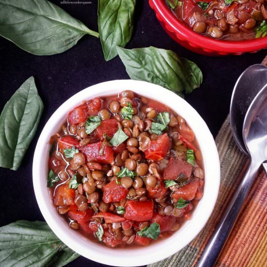 Crockpot Bruschetta & Lentil Stew