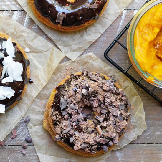 Baked Pumpkin Choc Glazed Donut