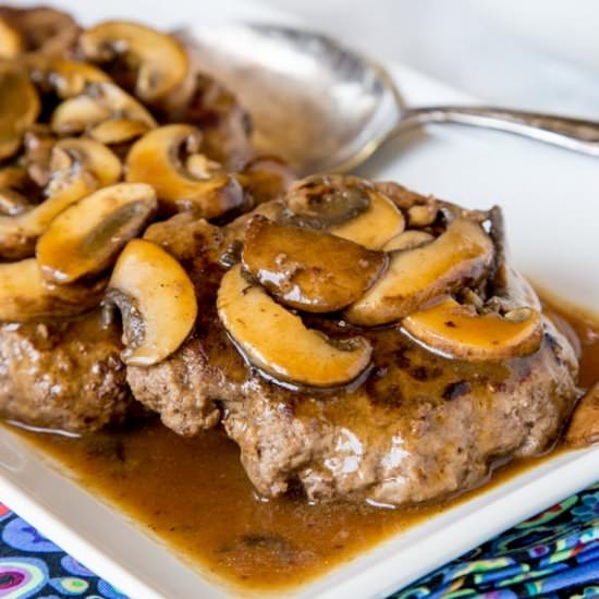 Hamburger Steaks w/ Mushroom Gravy