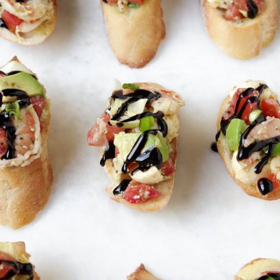 Shrimp and Avocado Bruschetta