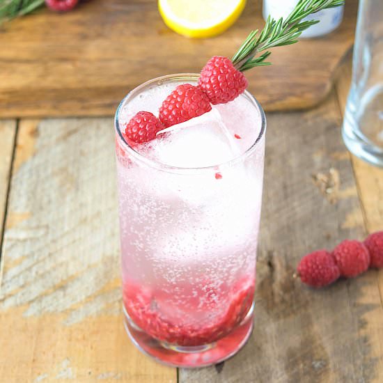 Raspberry rosemary spritzer