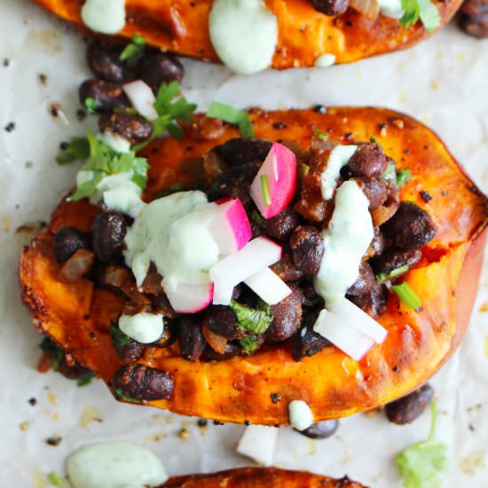 Black Bean Stuffed Sweet Potato