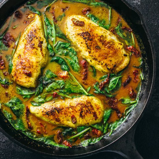 Chicken skillet with coconut curry