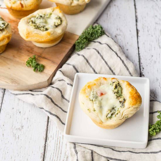 Kale and Spinach Dip Bites