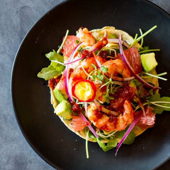 15-Minute Shrimp Tostadas