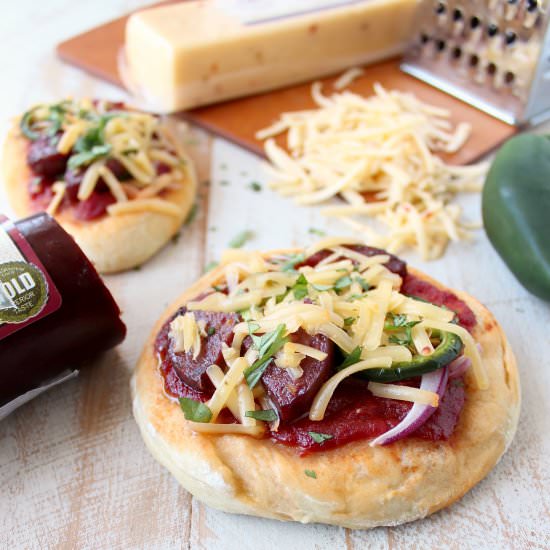 Spicy Sausage Mini Pizzas