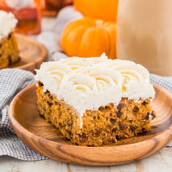 Pumpkin Chocolate Chip Poke Cake
