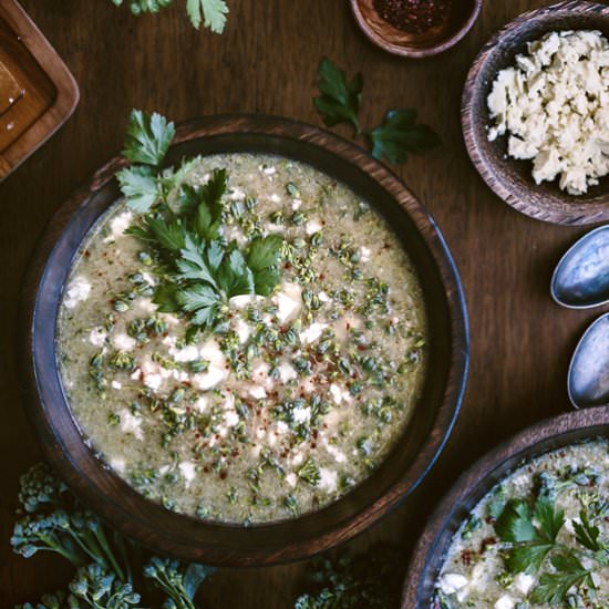 30-Minute Broccoli and Feta Soup