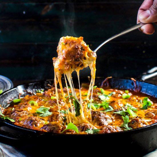 Cheesy Mexican Meatball Skillet