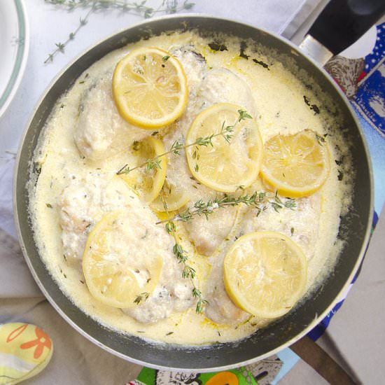 Skillet Chicken With Lemon Gravy