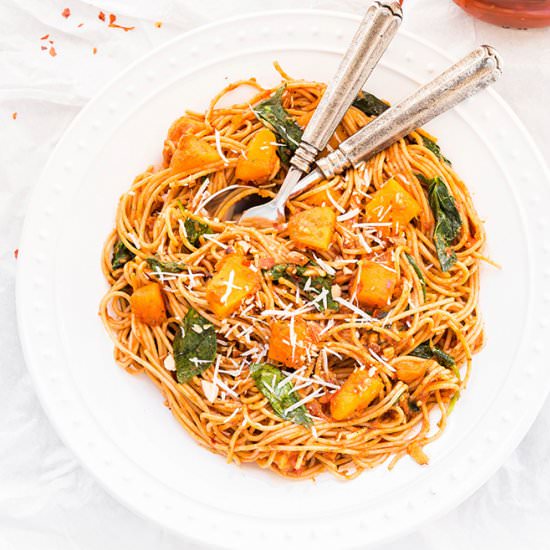 Butternut Squash Spinach Pasta