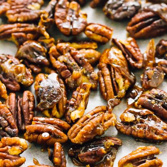 Easy Stovetop Candied Pecans