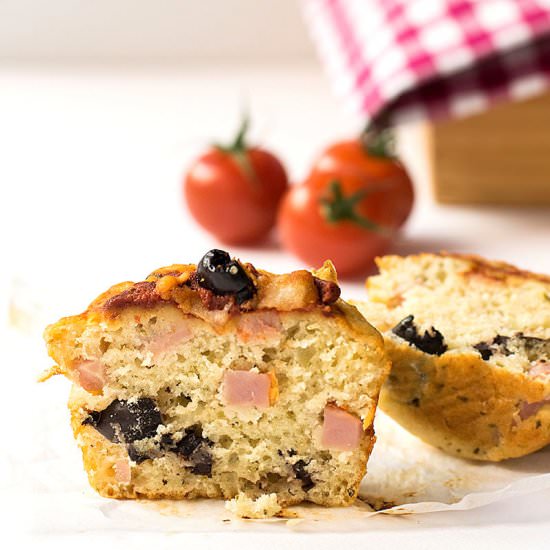 Olive Oil Cheesy Pizza Muffins