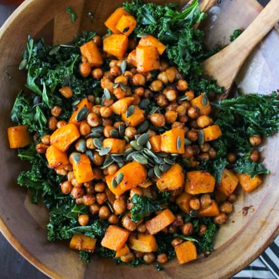 Kale, Chickpea & Squash Salad