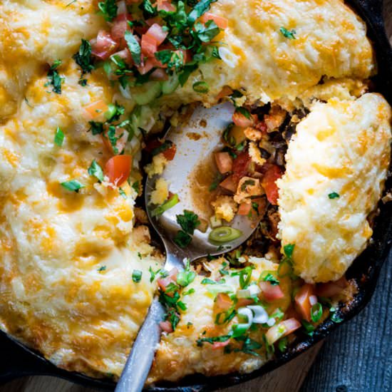 Fiesta Chicken Skillet Cobbler