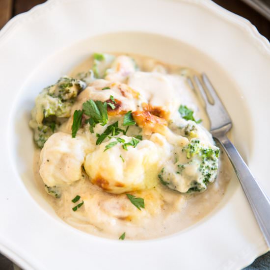 Cheesy Broccoli Cauliflower Casserole