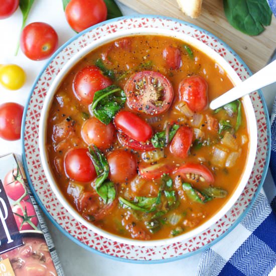 Tomato Soup with Spinach