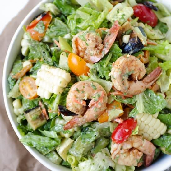Grilled Veggie and Shrimp Salad