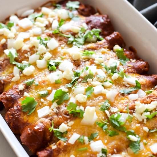Vegetarian Mexican Red Enchiladas