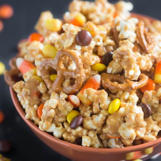 Peanut Butter Popcorn Party Mix