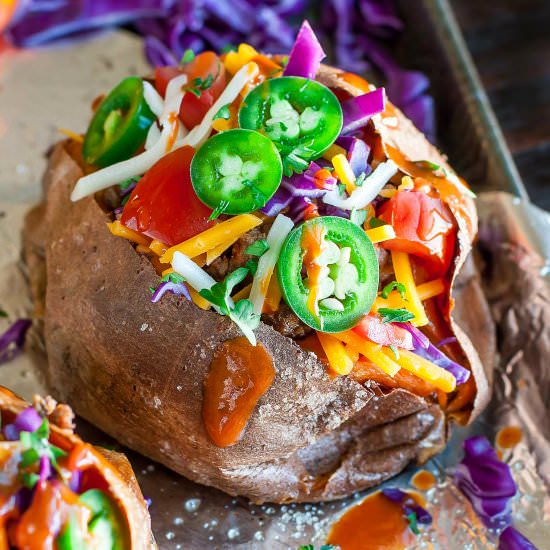 Taco Stuffed Sweet Potatoes