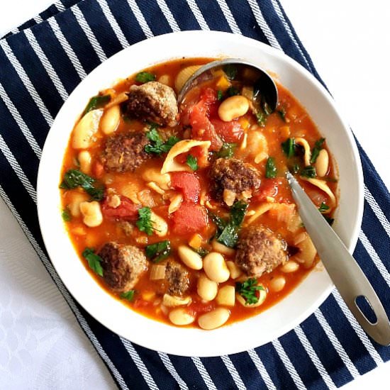 Hearty Meatball Minestrone Soup